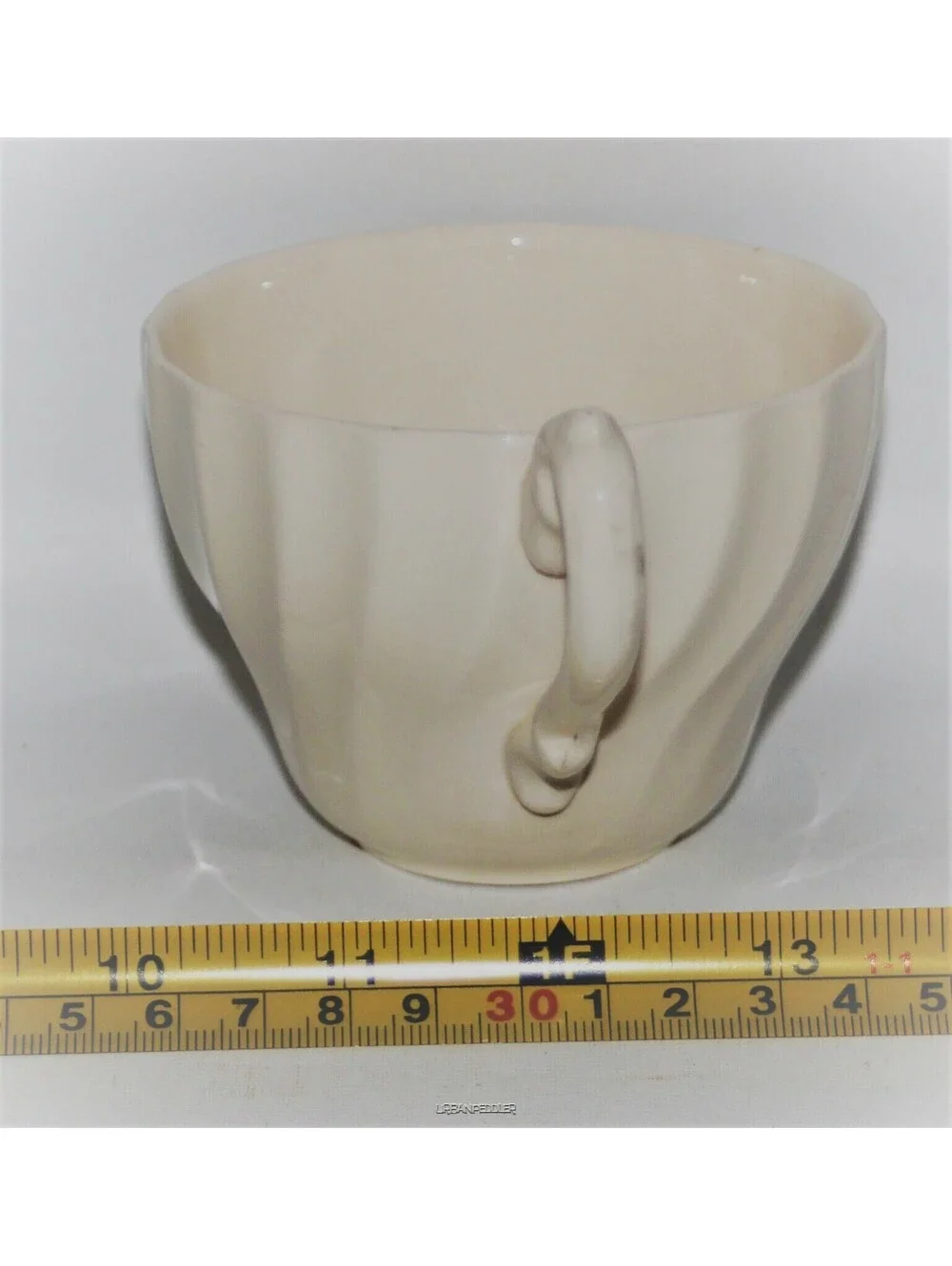MYOTT Set/2 Olde Chelsea White Flat Cup*Swirl Rim Scalloped Edge*VTG England